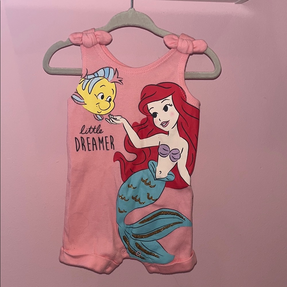 Ariel Little Mermaid Disney Romper Size 0-3 months Summer Outfit